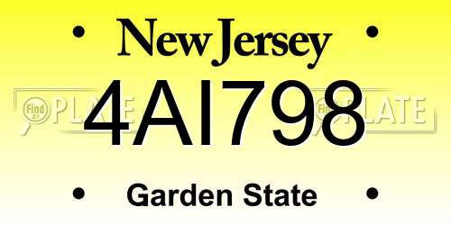 4AI798 New Jersey License Plate