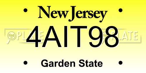 4AIT98 New Jersey License Plate
