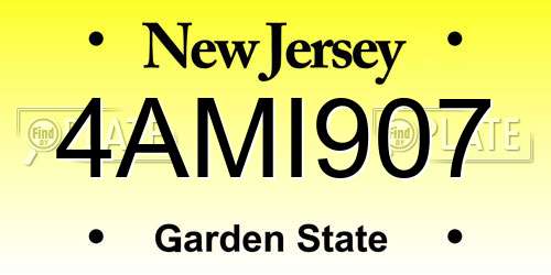 4AMI907 New Jersey License Plate