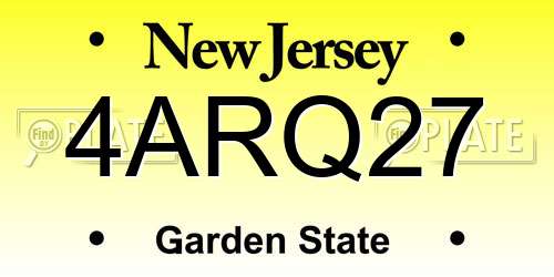 4ARQ27 New Jersey License Plate