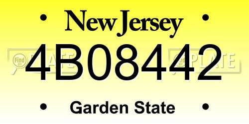 4B08442 New Jersey License Plate
