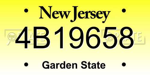 4B19658 New Jersey License Plate