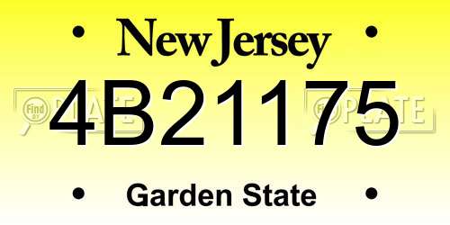 4B21175 New Jersey License Plate