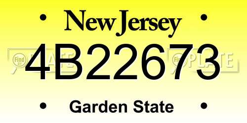 4B22673 New Jersey License Plate