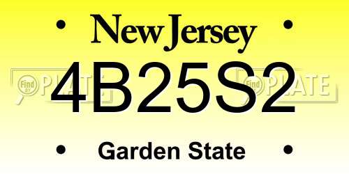 4B25S2 New Jersey License Plate