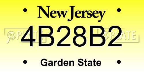 4B28B2 New Jersey License Plate