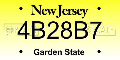 4B28B7 New Jersey License Plate