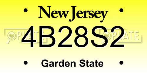 4B28S2 New Jersey License Plate