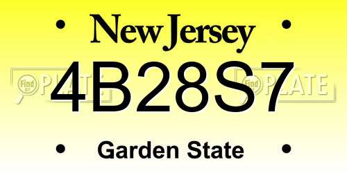 4B28S7 New Jersey License Plate