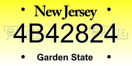 4B42824 New Jersey License Plate