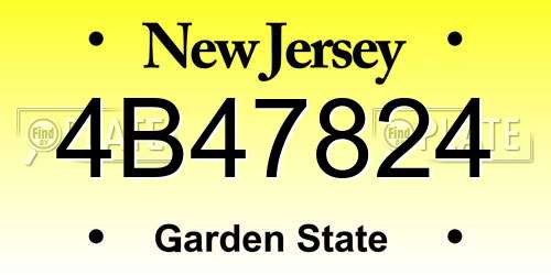 4B47824 New Jersey License Plate