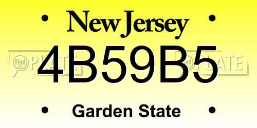 4B59B5 New Jersey License Plate