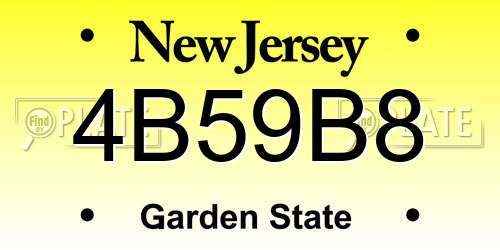 4B59B8 New Jersey License Plate