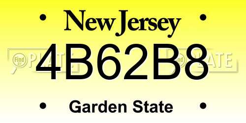 4B62B8 New Jersey License Plate