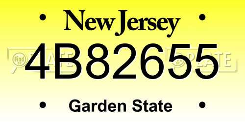 4B82655 New Jersey License Plate
