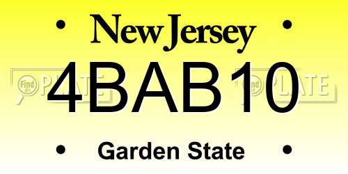 4BAB10 New Jersey License Plate
