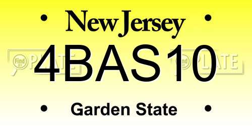 4BAS10 New Jersey License Plate