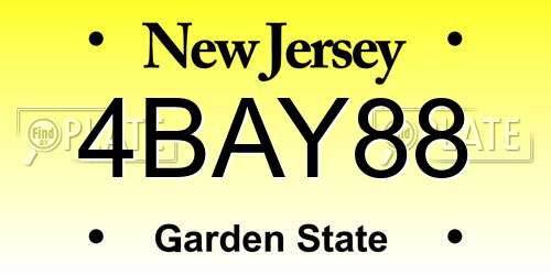 4BAY88 New Jersey License Plate