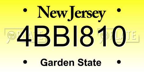 4BBI810 New Jersey License Plate