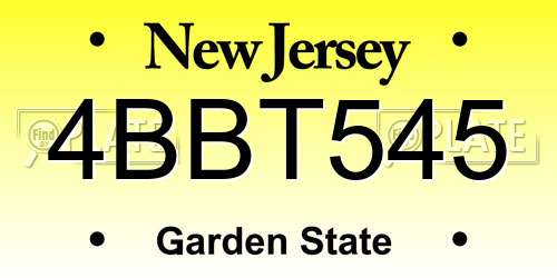 4BBT545 New Jersey License Plate