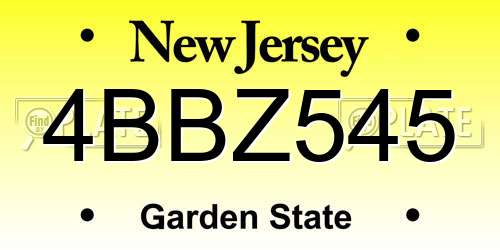 4BBZ545 New Jersey License Plate