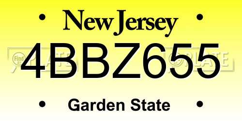 4BBZ655 New Jersey License Plate