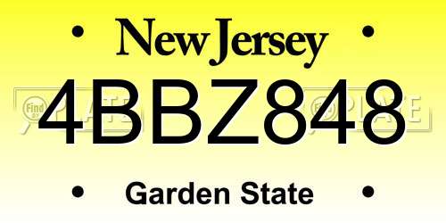 4BBZ848 New Jersey License Plate