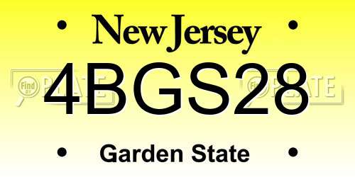 4BGS28 New Jersey License Plate