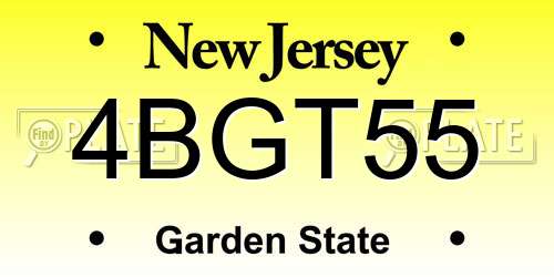 4BGT55 New Jersey License Plate