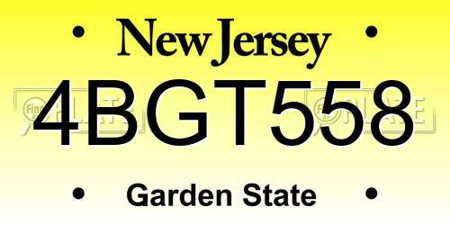 4BGT558 New Jersey License Plate