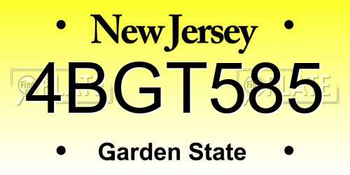 4BGT585 New Jersey License Plate