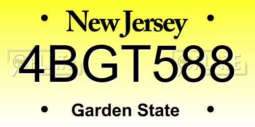4BGT588 New Jersey License Plate