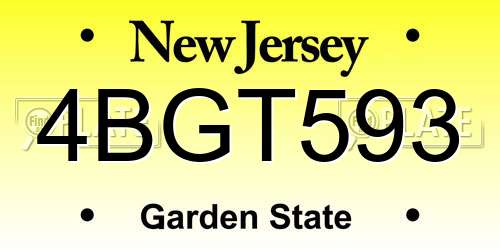 4BGT593 New Jersey License Plate