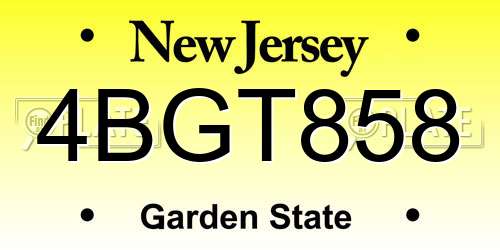 4BGT858 New Jersey License Plate
