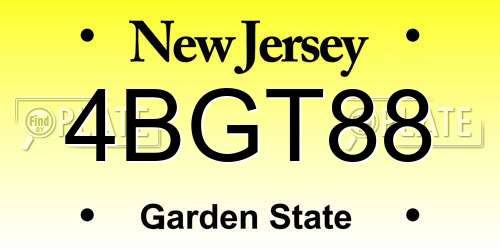 4BGT88 New Jersey License Plate