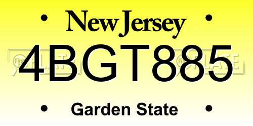 4BGT885 New Jersey License Plate