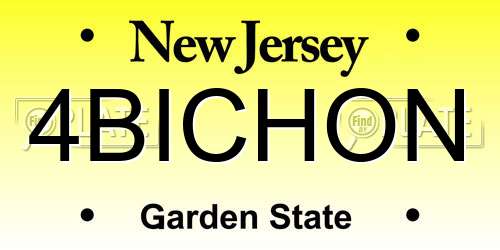 4BICHON New Jersey License Plate