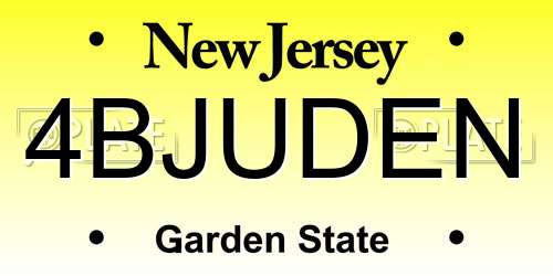 4BJUDEN New Jersey License Plate