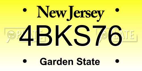 4BKS76 New Jersey License Plate