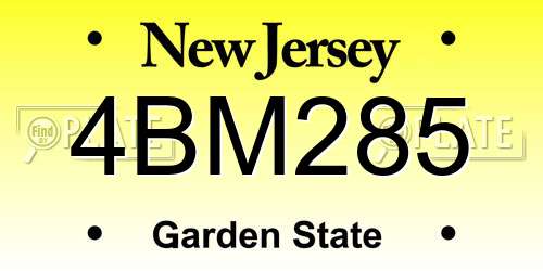 4BM285 New Jersey License Plate