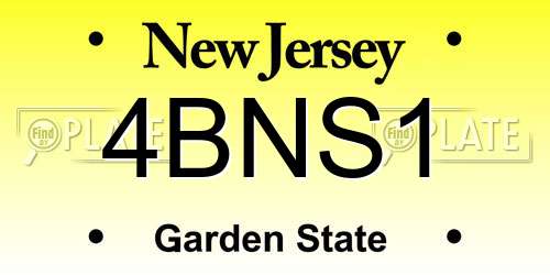 4BNS1 New Jersey License Plate