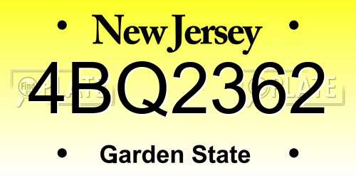 4BQ2362 New Jersey License Plate
