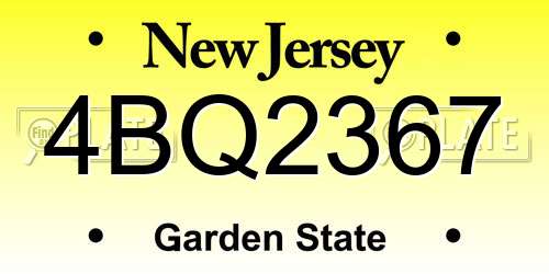 4BQ2367 New Jersey License Plate