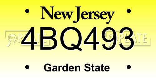 4BQ493 New Jersey License Plate
