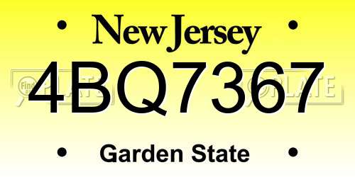 4BQ7367 New Jersey License Plate