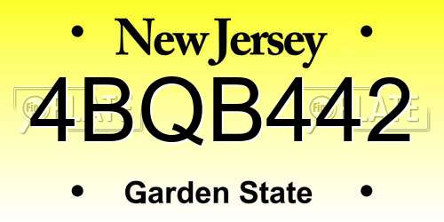 4BQB442 New Jersey License Plate