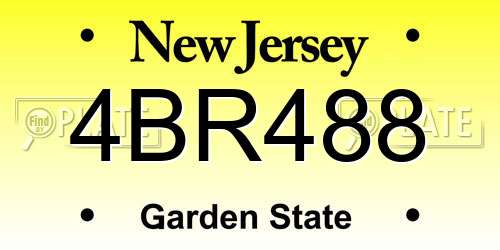 4BR488 New Jersey License Plate