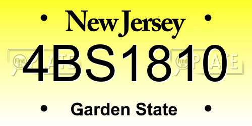 4BS1810 New Jersey License Plate