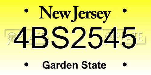 4BS2545 New Jersey License Plate