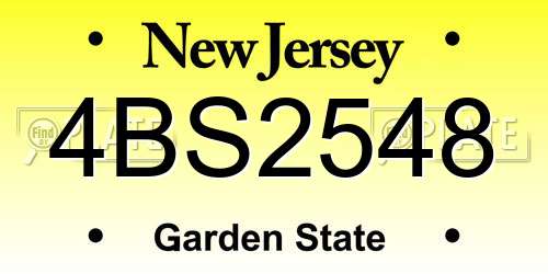 4BS2548 New Jersey License Plate